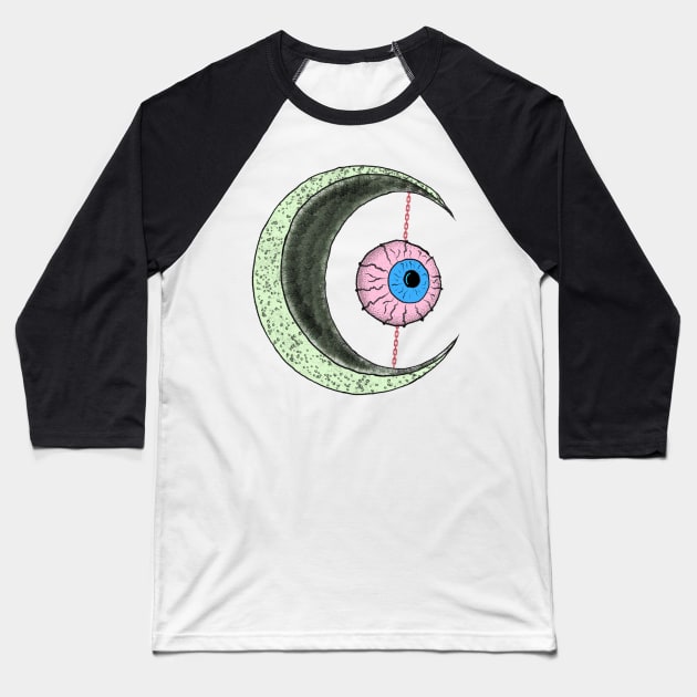 Chained Eyeball Baseball T-Shirt by IcarusPoe